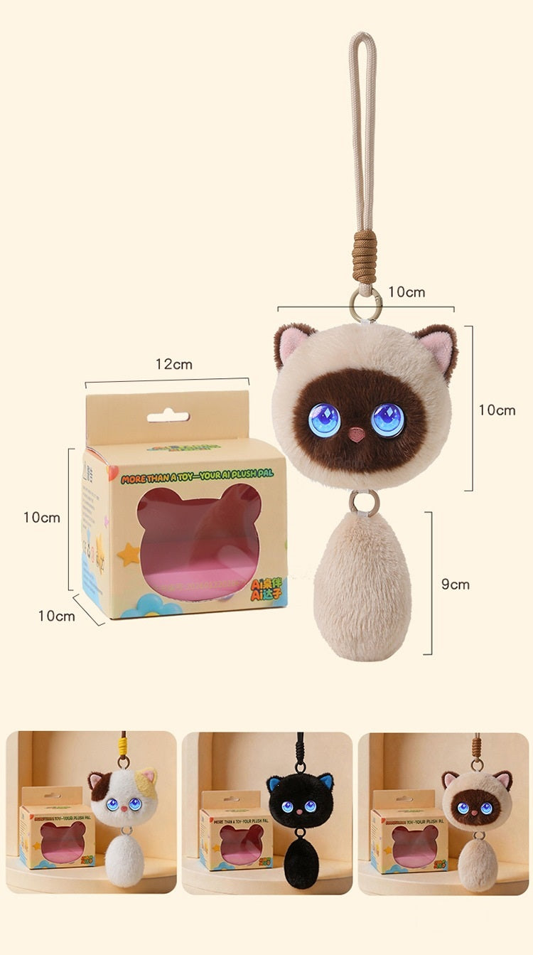 Pocket AI Talking Cat Plush Keychain | Smart WiFi Chat Toy Gift