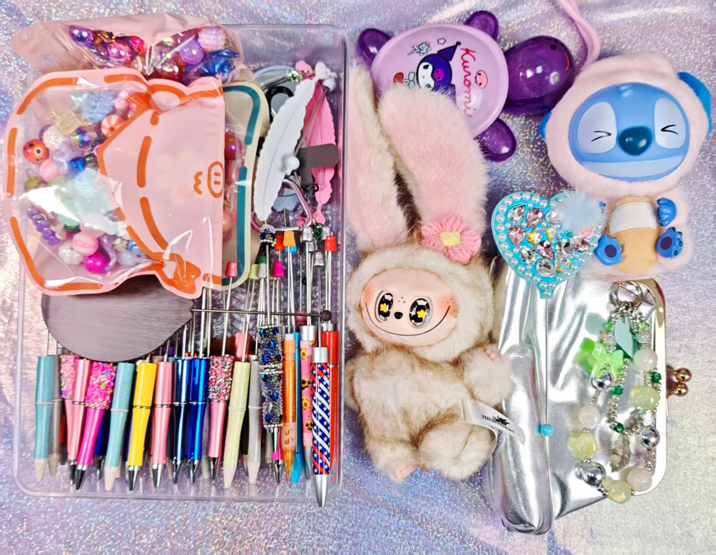 CLEAR OUT-Normal Edition for Mixtures of Beaded DIY Items| DIY Custom Beaded Pen Mixed Craft Kit