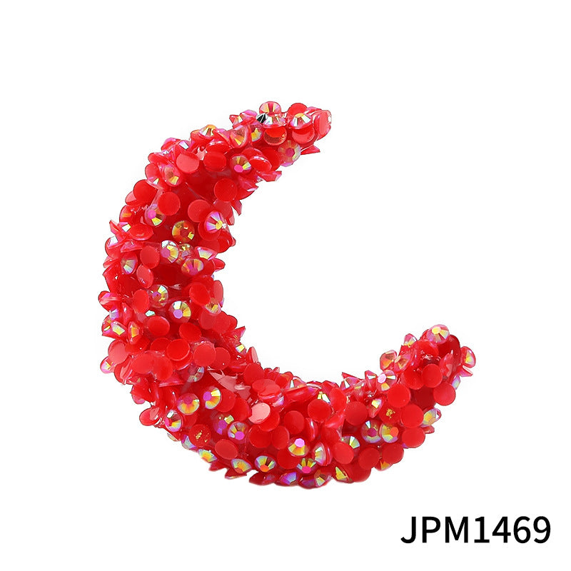 Cross-border TK jelly color big moon resin drill beads horizontal hole acrylic beads DIY jewelry accessories beaded loose beads