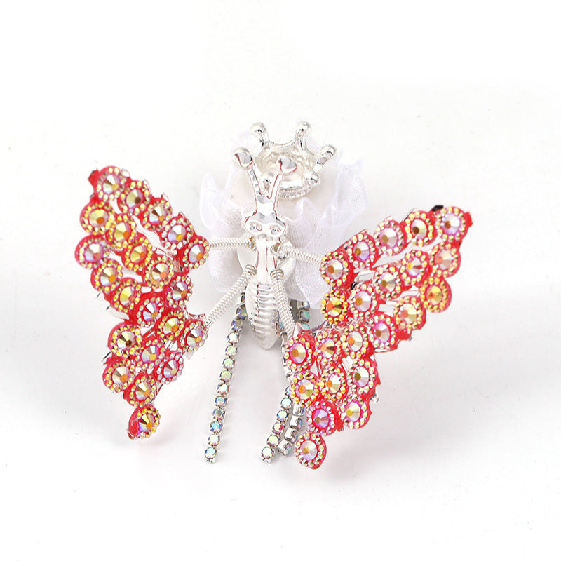 Cross-border heavy industry DIY beaded rhinestone wings butterfly square beads mobile phone chain accessories bead pen accessories wholesale