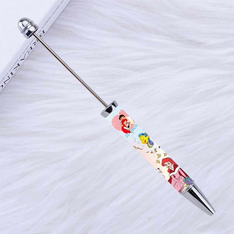 Kulomie festival printing bead pen wholesale spot DIY pen, hot heat of sublimation transfer mermaid princess ballpoint pen