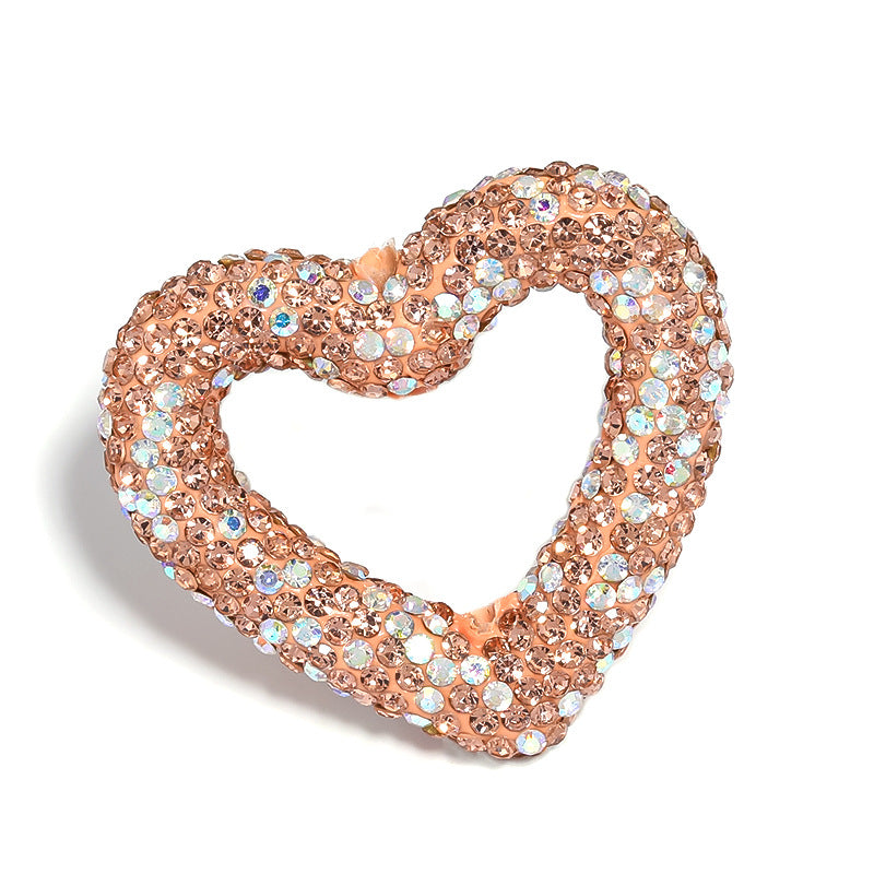 Live broadcast explosion Color rhinestone hollow love clay beads Heavy Industry Moe grain bead pen Mobile phone chain DIY beads