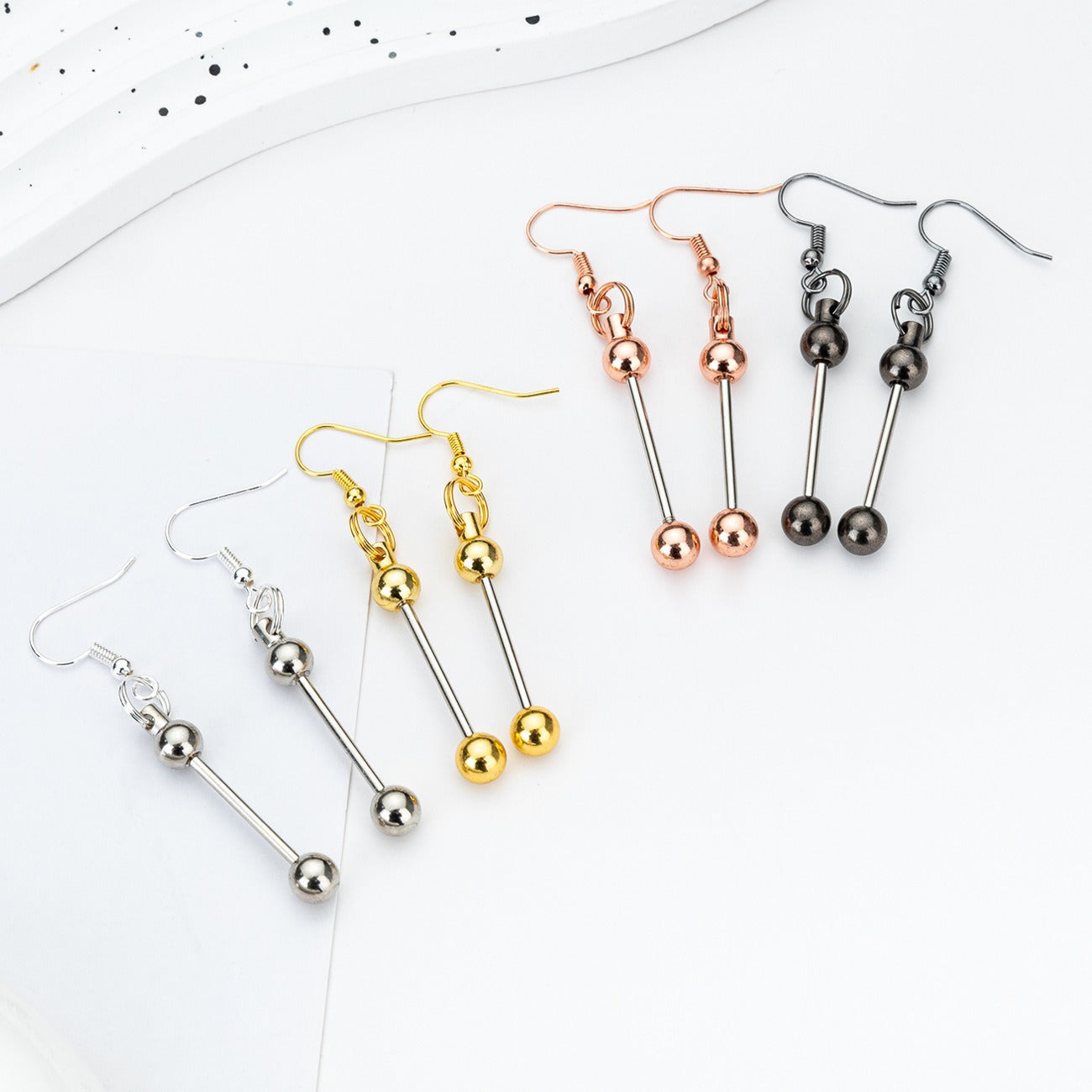 Four-color DIY beaded earrings wholesale irregular gravel beaded earrings creative simple women's handmade DIY earrings