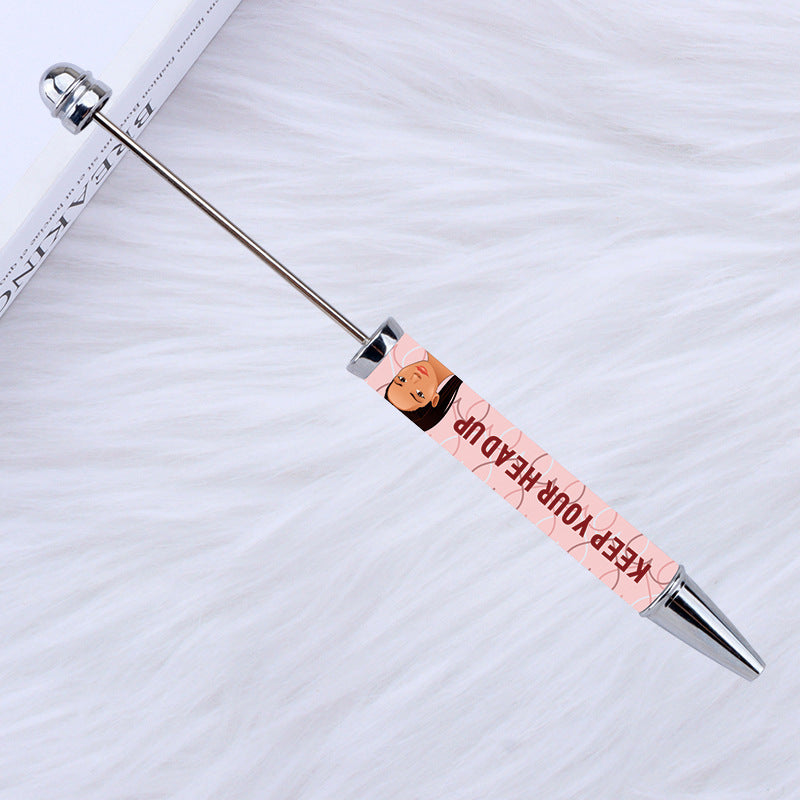 Kulomie festival printing bead pen wholesale spot DIY pen, hot heat of sublimation transfer mermaid princess ballpoint pen