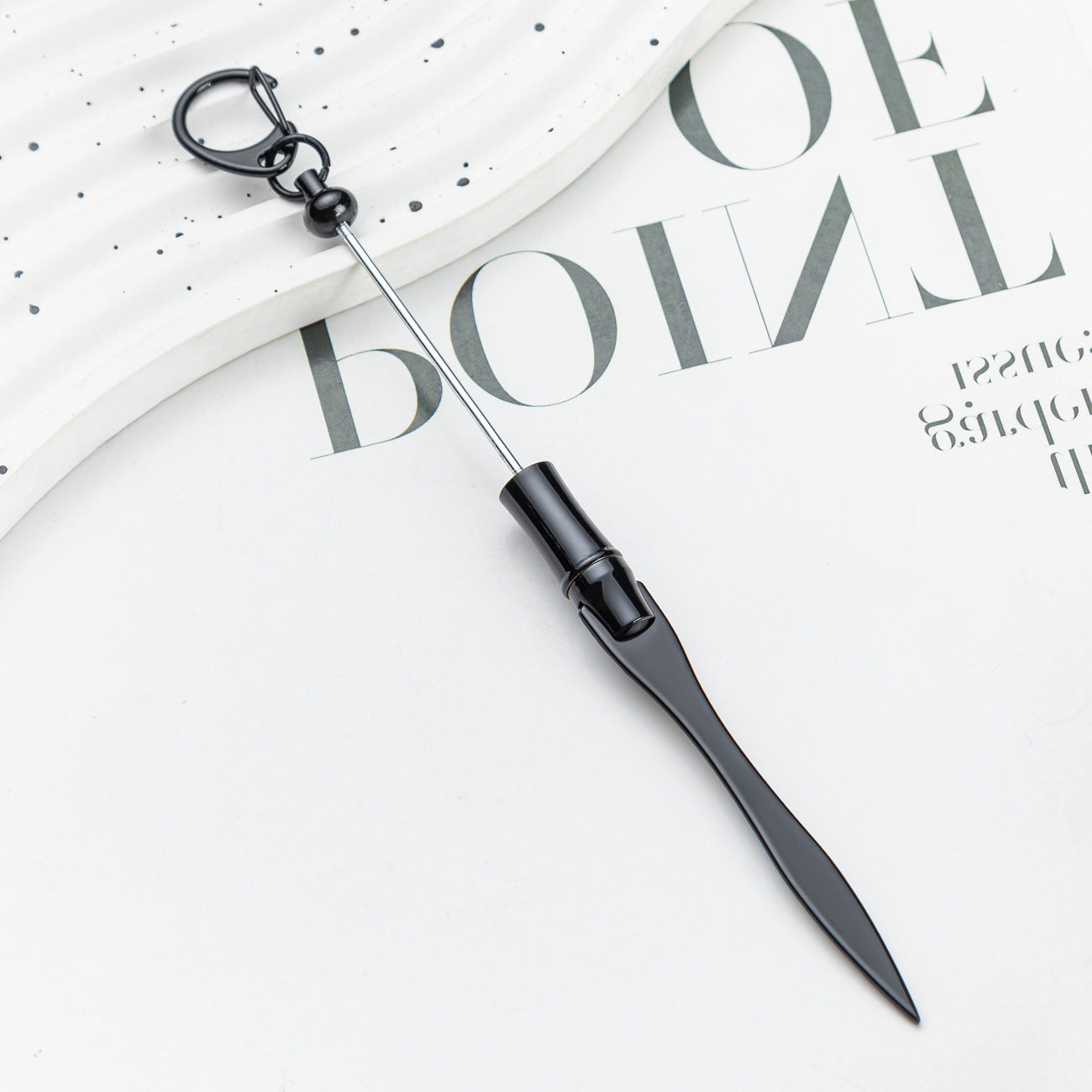 New DIY beaded letter opener multi-functional metal paper cutter keychain outdoor portable express letter opener