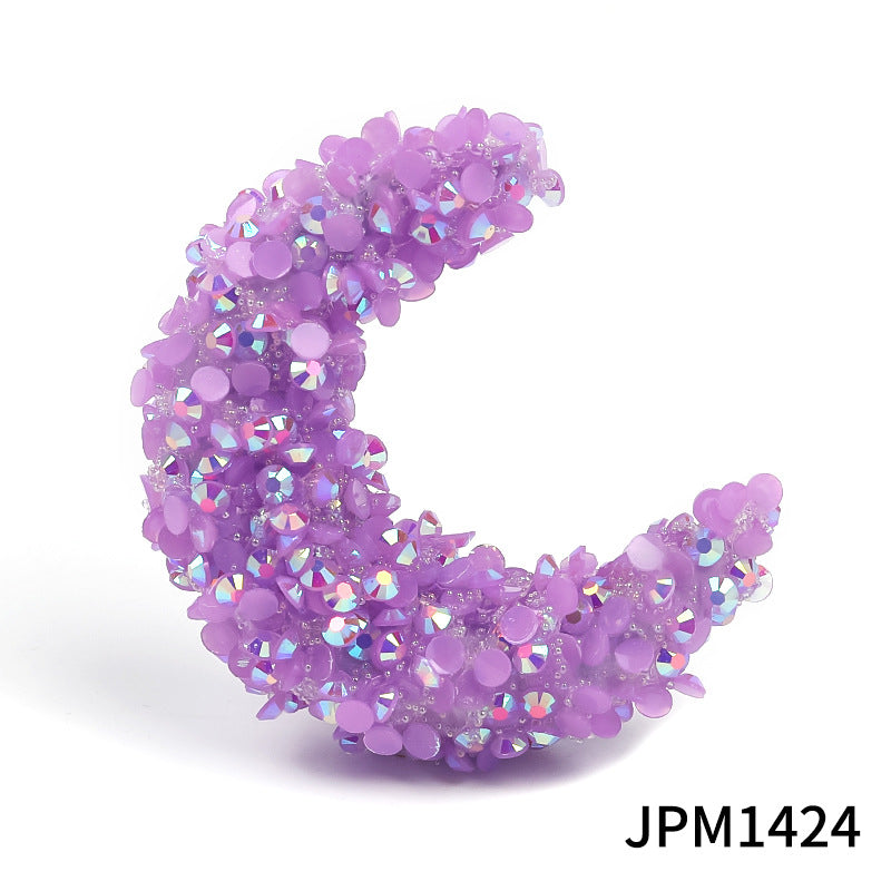 Cross-border TK jelly color big moon resin drill beads horizontal hole acrylic beads DIY jewelry accessories beaded loose beads