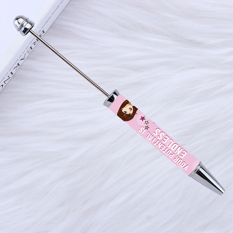Kulomie festival printing bead pen wholesale spot DIY pen, hot heat of sublimation transfer mermaid princess ballpoint pen