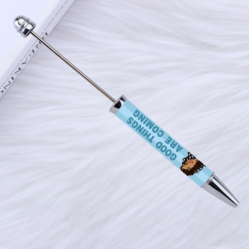 Kulomie festival printing bead pen wholesale spot DIY pen, hot heat of sublimation transfer mermaid princess ballpoint pen