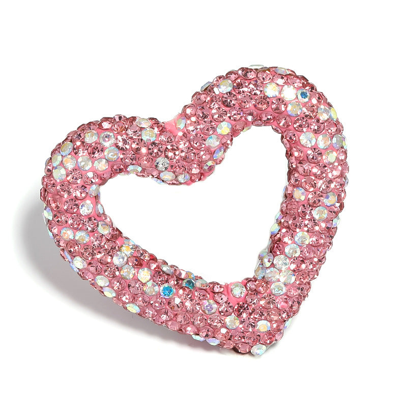 Live broadcast explosion Color rhinestone hollow love clay beads Heavy Industry Moe grain bead pen Mobile phone chain DIY beads