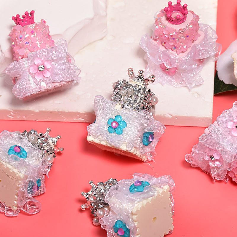 Original DIY beaded accessories crown double layer cake acrylic beads DIY mobile phone chain jewelry accessories loose beads