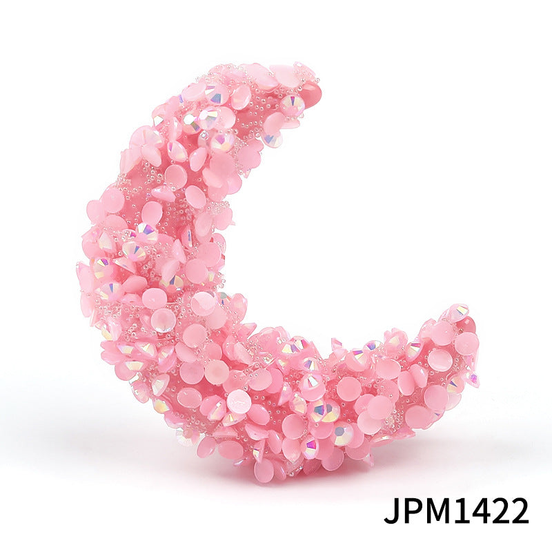 Cross-border TK jelly color big moon resin drill beads horizontal hole acrylic beads DIY jewelry accessories beaded loose beads