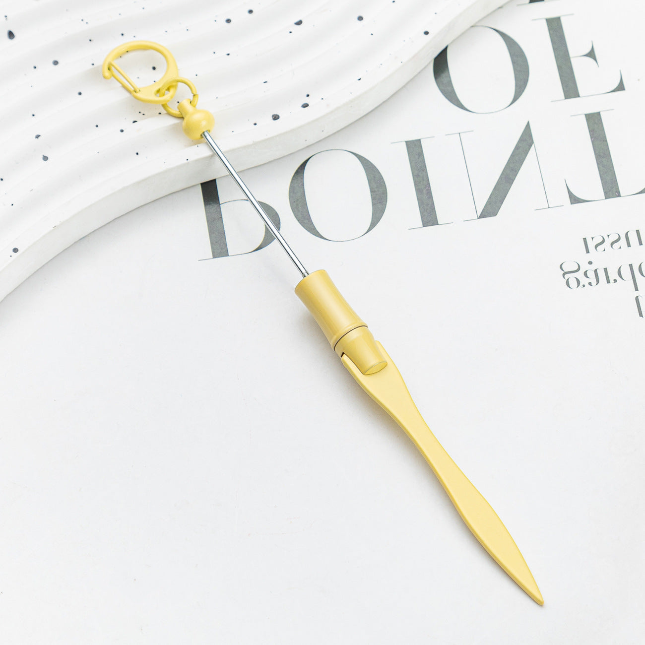 New DIY beaded letter opener multi-functional metal paper cutter keychain outdoor portable express letter opener
