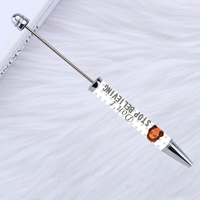 Kulomie festival printing bead pen wholesale spot DIY pen, hot heat of sublimation transfer mermaid princess ballpoint pen