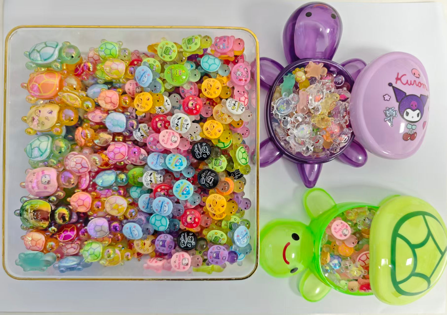 Luminous Resin Turtles | Glow-In-The-Dark Turtle Collectibles | Full Character Set