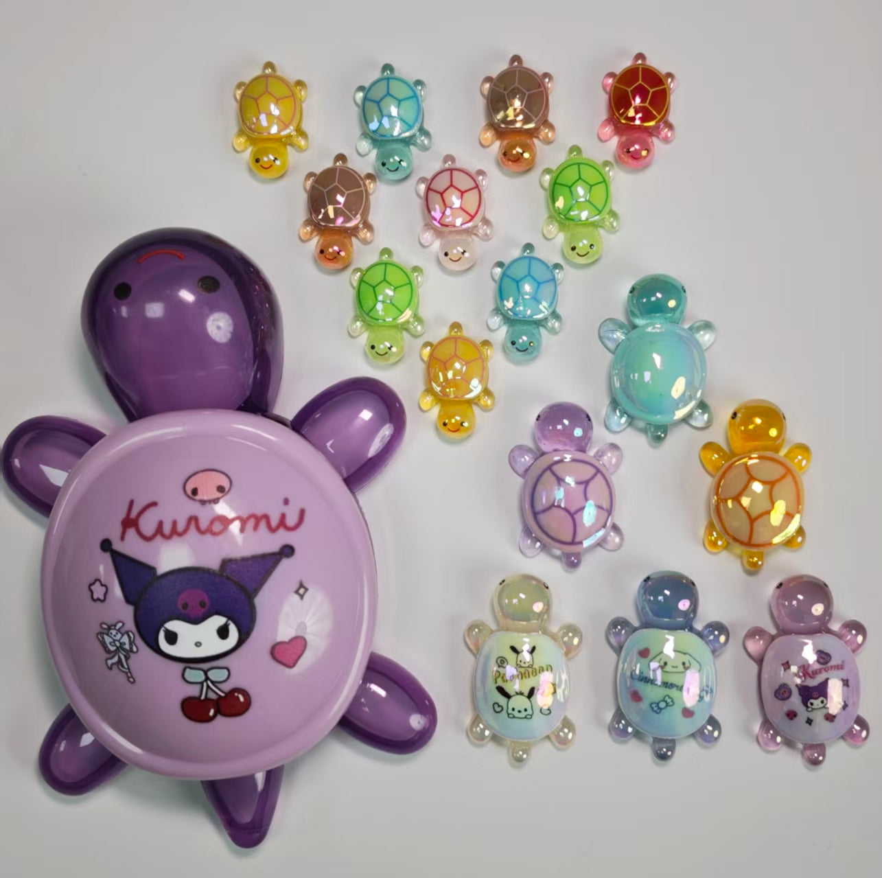 Luminous Resin Turtles | Glow-In-The-Dark Turtle Collectibles | Full Character Set
