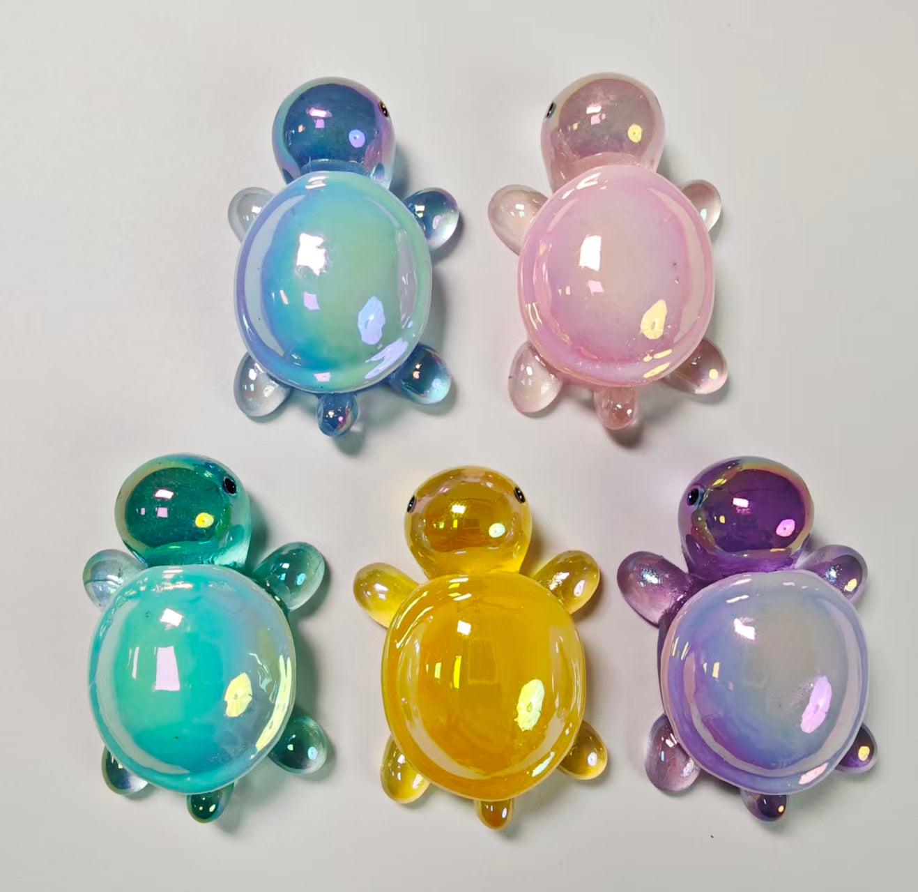 Luminous Resin Turtles | Glow-In-The-Dark Turtle Collectibles | Full Character Set