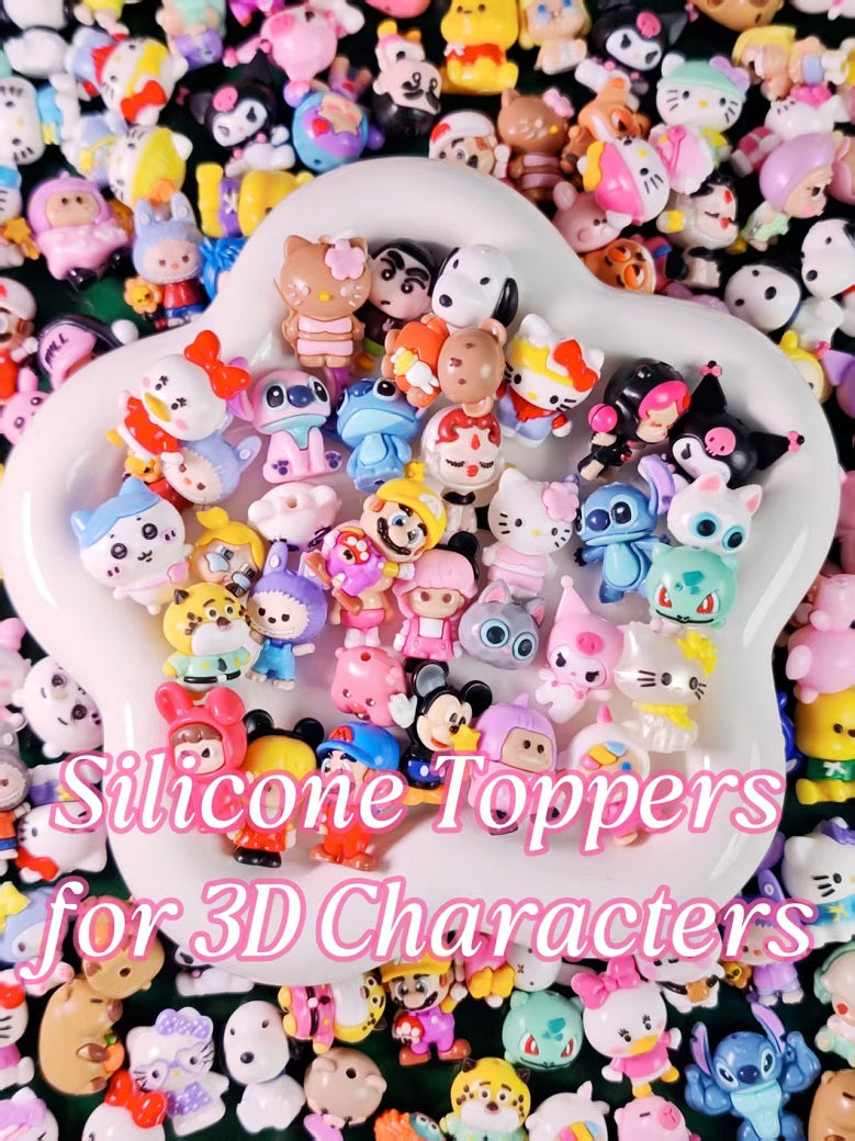 CLEAR OUT-3D Cartoon Silicone Focal Beads | Pre-Drilled Characters Mix