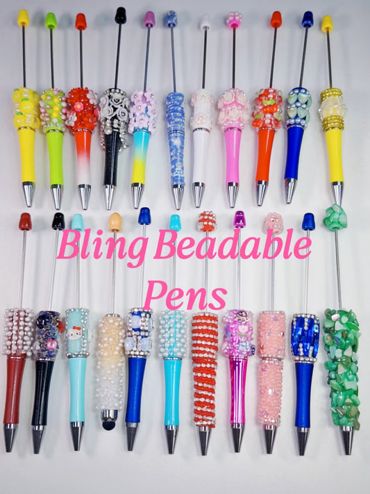 Handmade Bling Beadable Ballpoint Pen |Sparkling Custom Beaded Pen