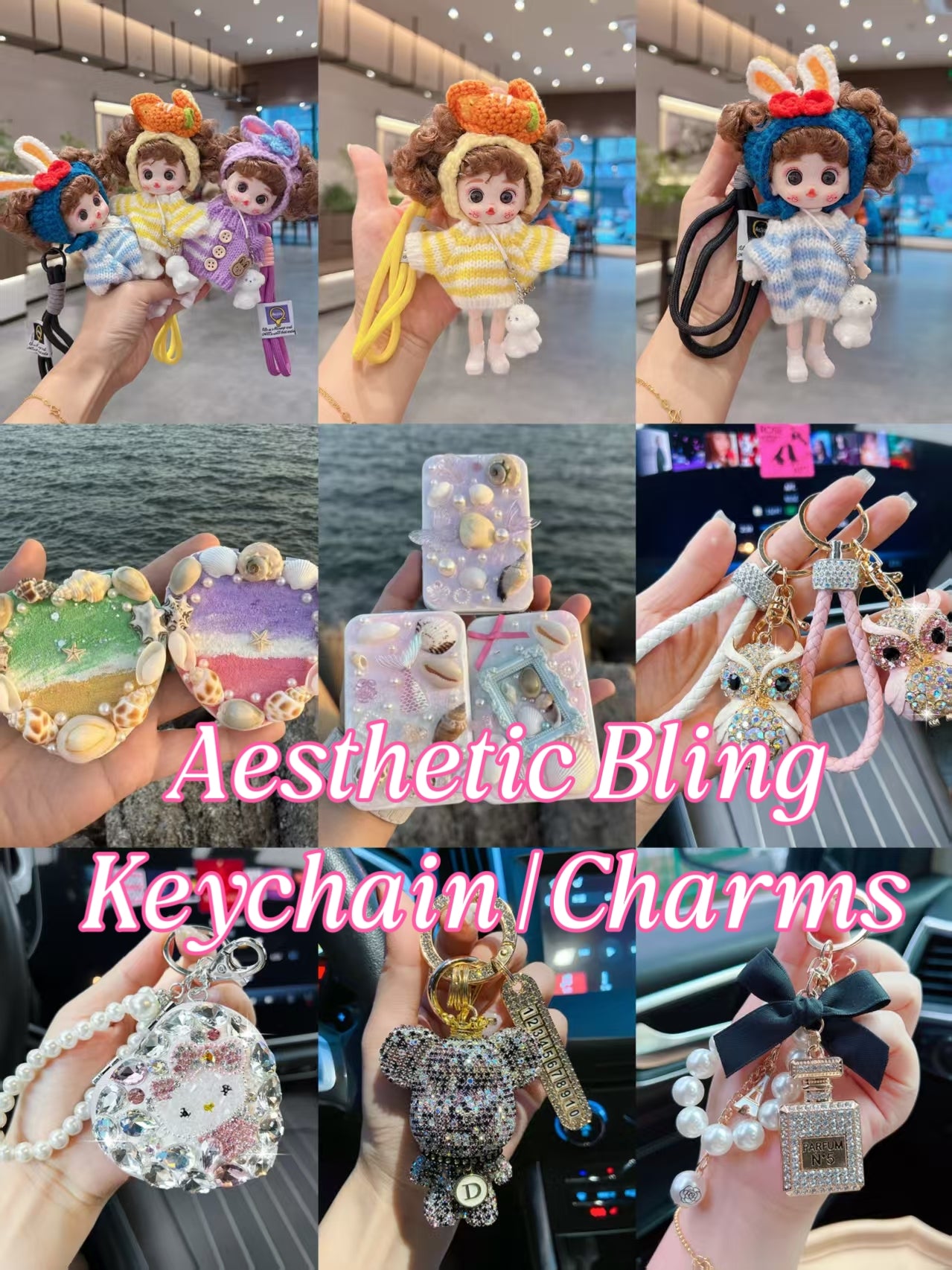 Aesthetic Bling keychains &Accessories