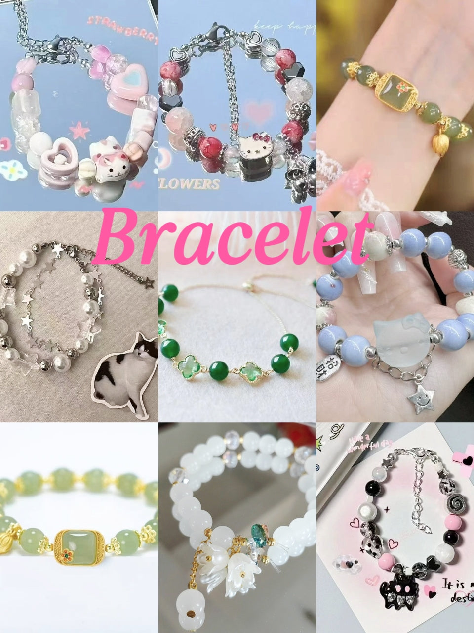 CLEAR OUT-Beaded Bracelets of Handmade Natural Crystal Stone- 87 Pcs Inventory left only