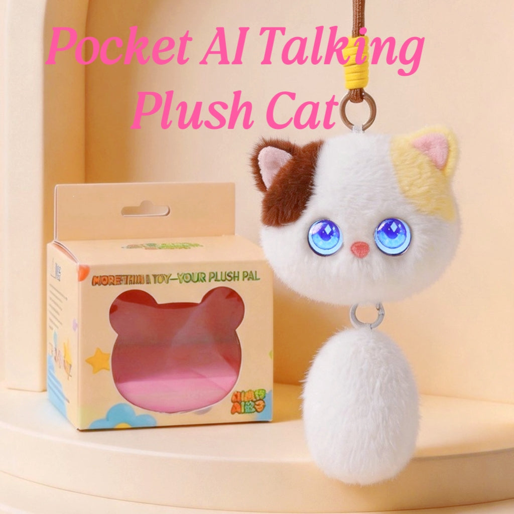 Pocket AI Talking Cat Plush Keychain | Smart WiFi Chat Toy Gift
