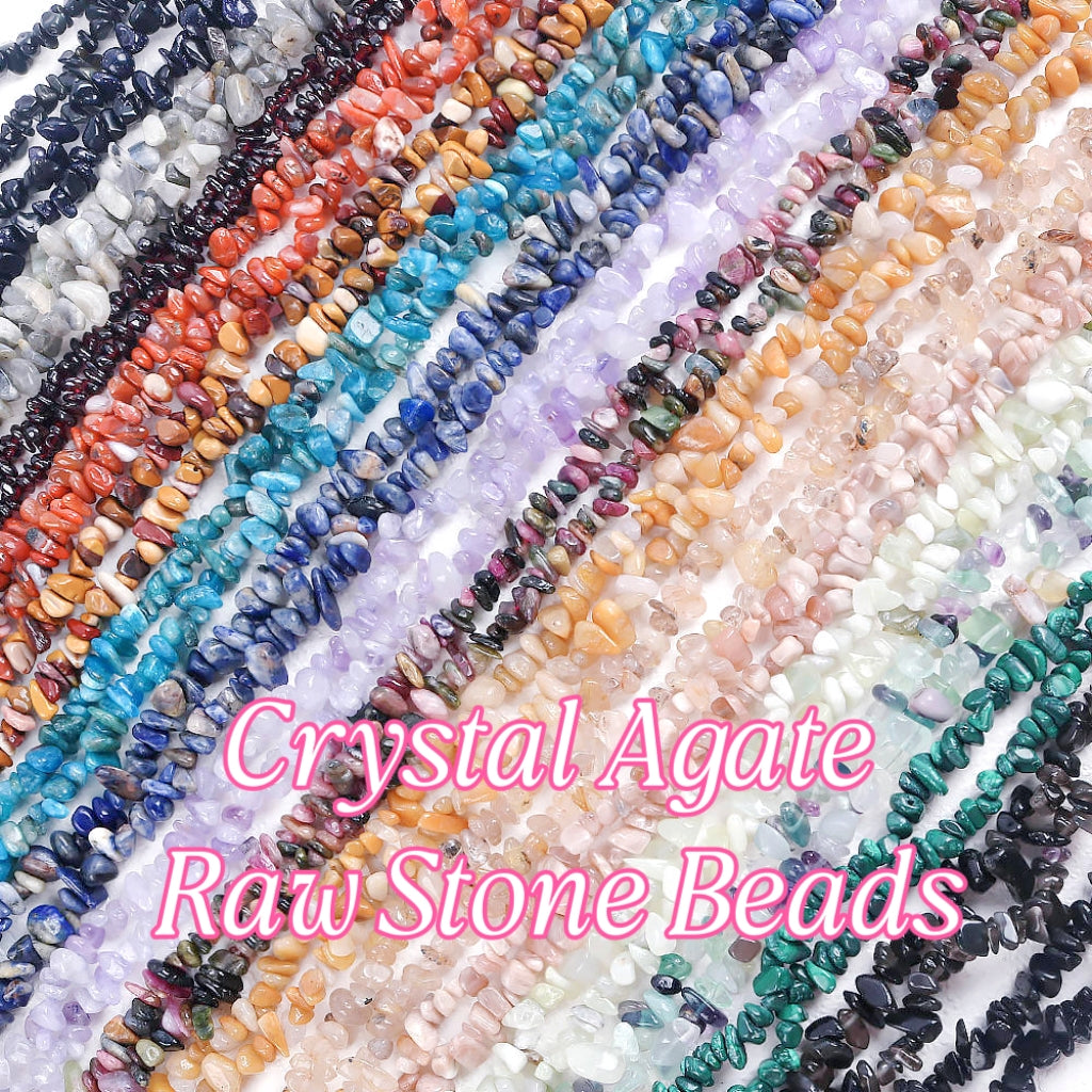 Beads Only of Crystal Agate Raw Stones