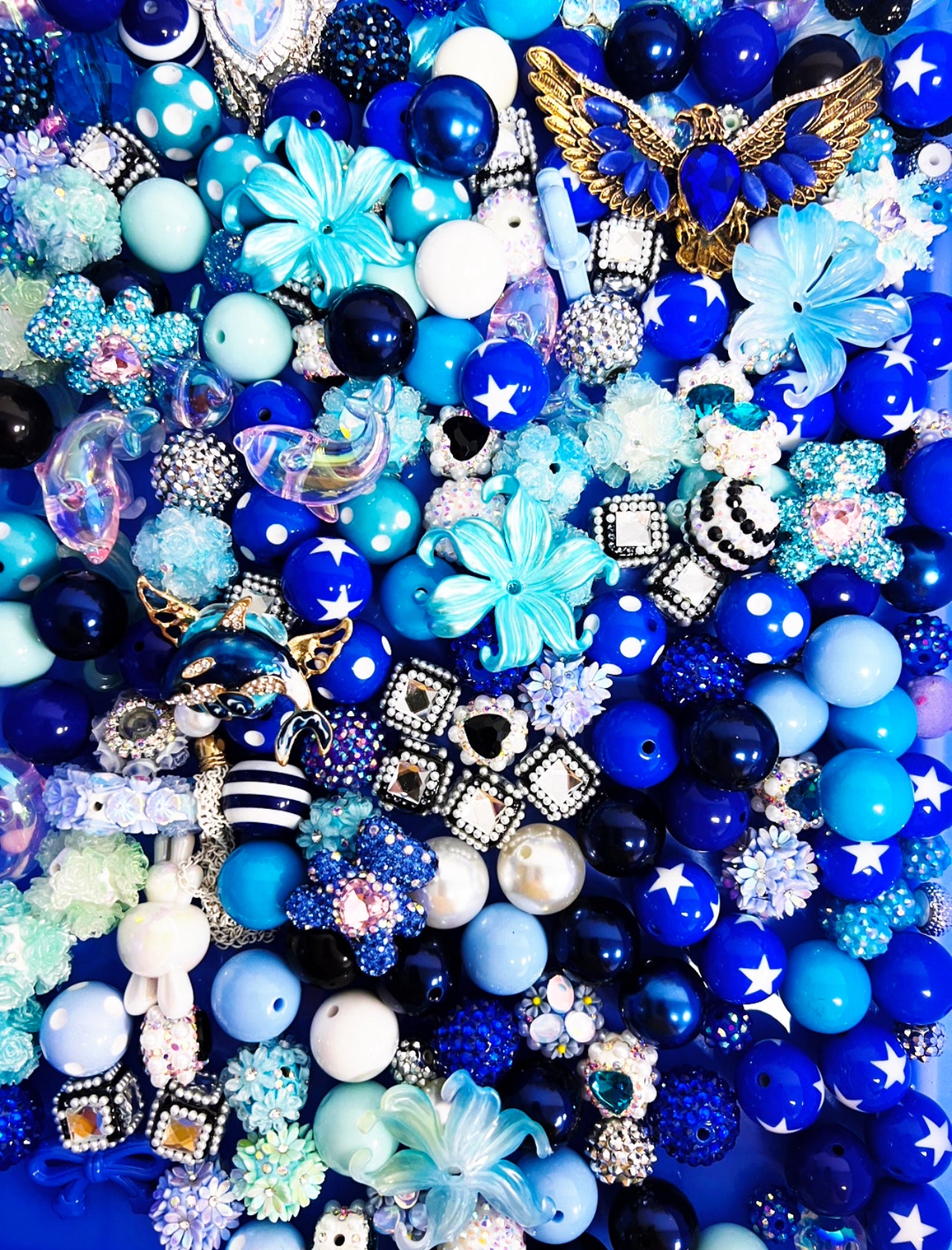 Open In Live- Beads Only-Ocean blue Beads Mix