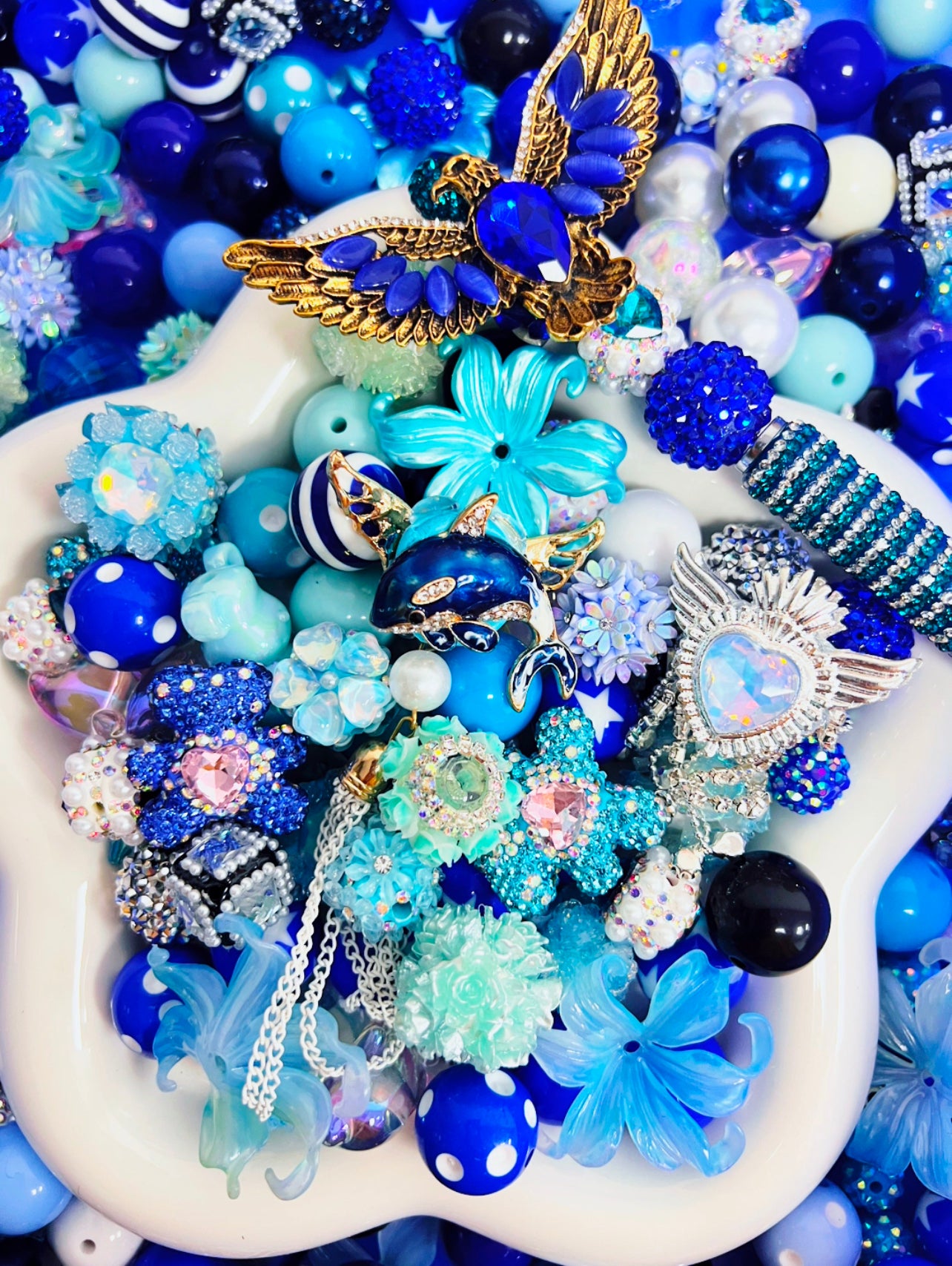 Open In Live- Beads Only-Ocean blue Beads Mix