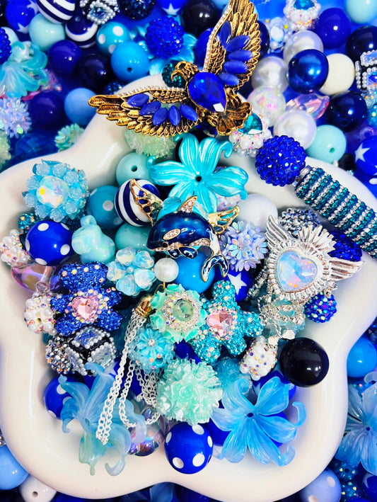 Open In Live- Beads Only-Ocean blue Beads Mix