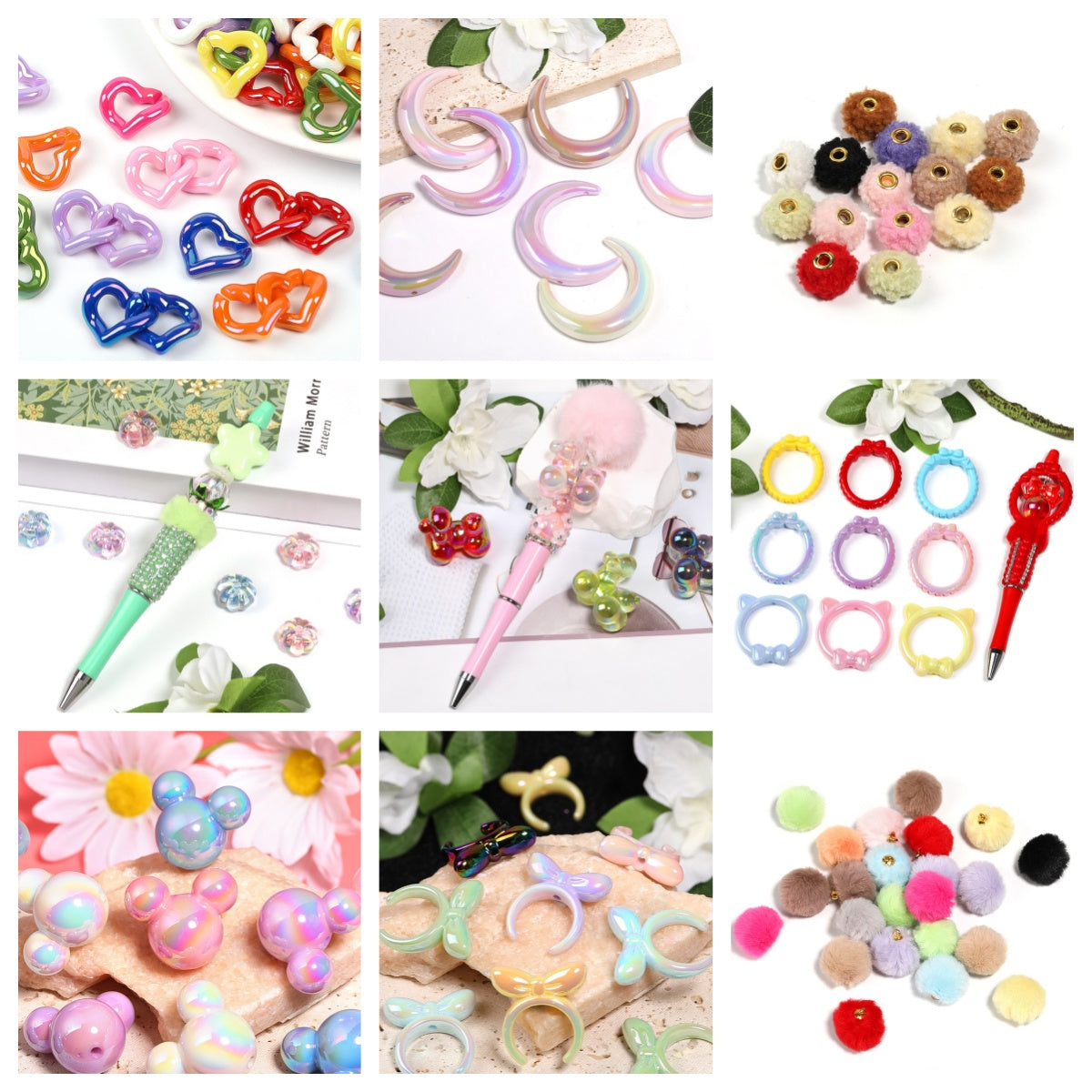 Live Product- Mixture Beaded DIY Items- Playing on Conveyor Belt