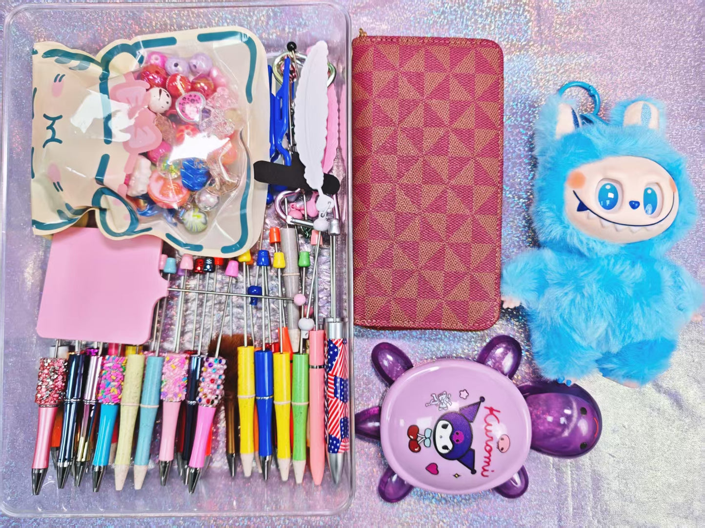 CLEAR OUT-Normal Edition for Mixtures of Beaded DIY Items| DIY Custom Beaded Pen Mixed Craft Kit