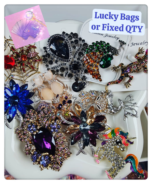 Open in live- Bling Brooch-Lucky Bags or Fixed Quantity