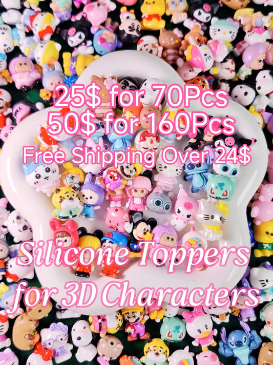 CLEAR OUT-3D Cartoon Silicone Focal Beads | Pre-Drilled Characters Mix