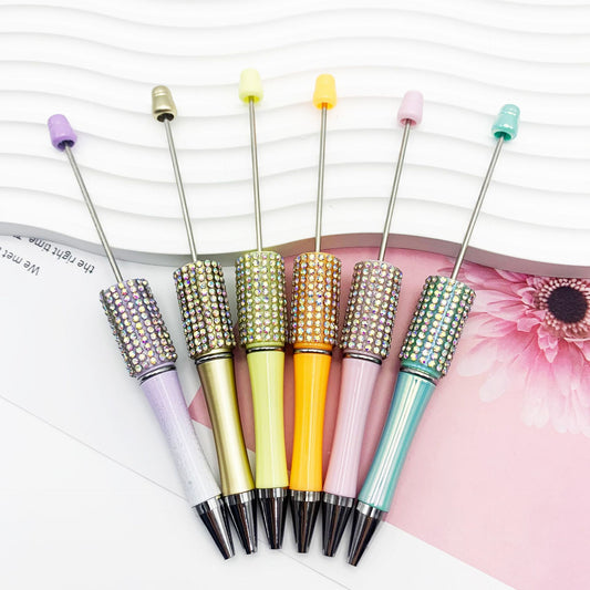 Spot colored diamond diamond bead pen metal wind uv electroplating pen multi-color gradual change ab colored diamond diamond decorative gift pen