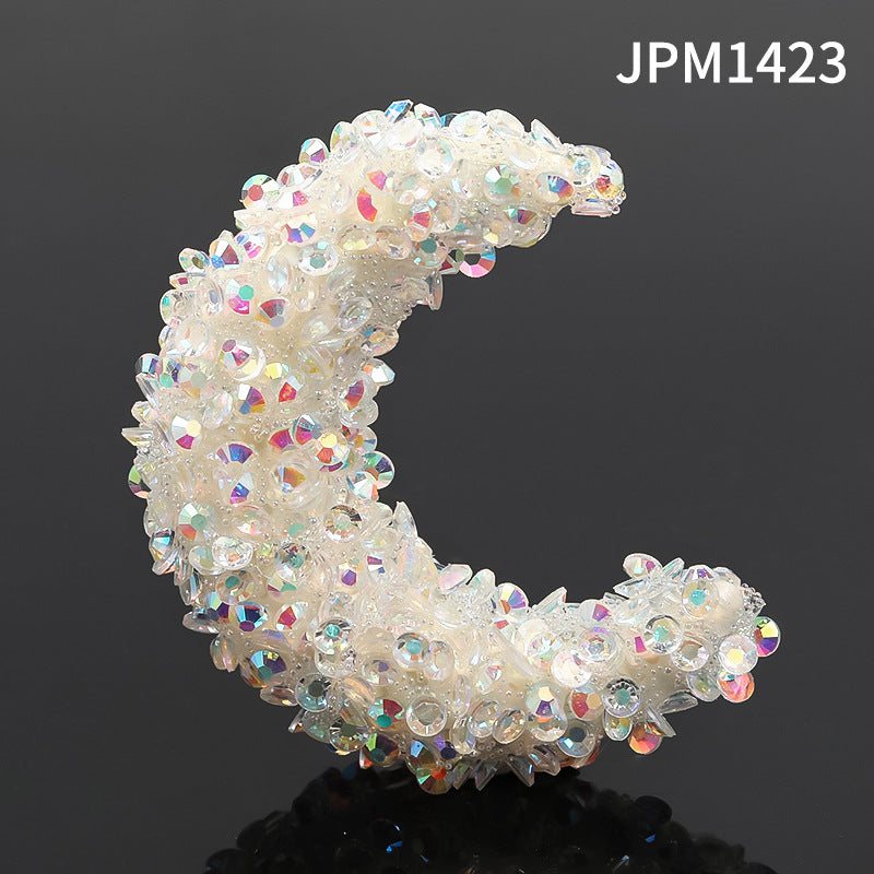 Cross-border TK jelly color big moon resin drill beads horizontal hole acrylic beads DIY jewelry accessories beaded loose beads