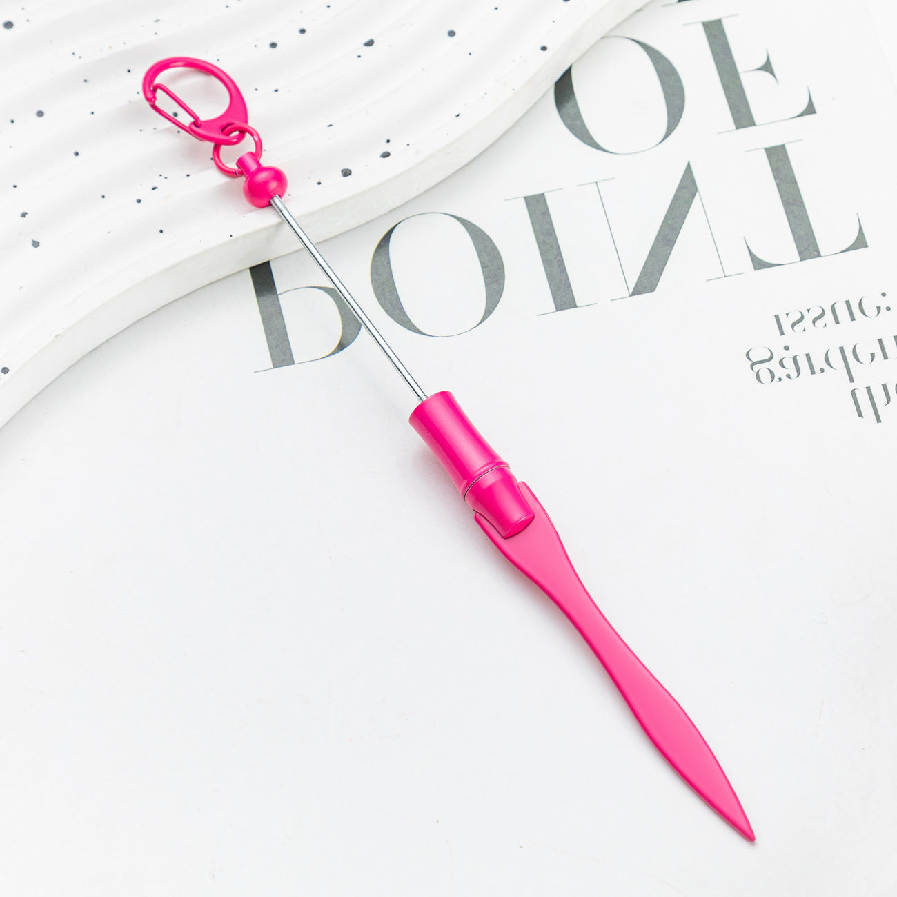 New DIY beaded letter opener multi-functional metal paper cutter keychain outdoor portable express letter opener