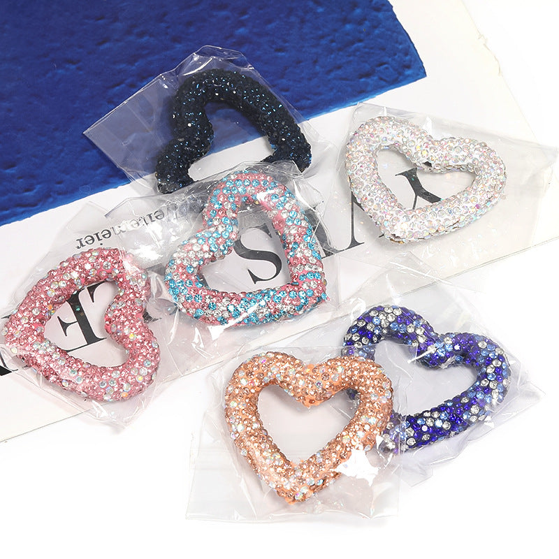 Live broadcast explosion Color rhinestone hollow love clay beads Heavy Industry Moe grain bead pen Mobile phone chain DIY beads