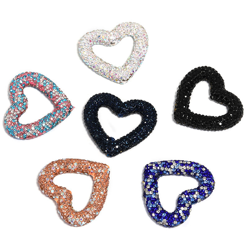 Live broadcast explosion Color rhinestone hollow love clay beads Heavy Industry Moe grain bead pen Mobile phone chain DIY beads