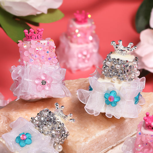 Original DIY beaded accessories crown double layer cake acrylic beads DIY mobile phone chain jewelry accessories loose beads
