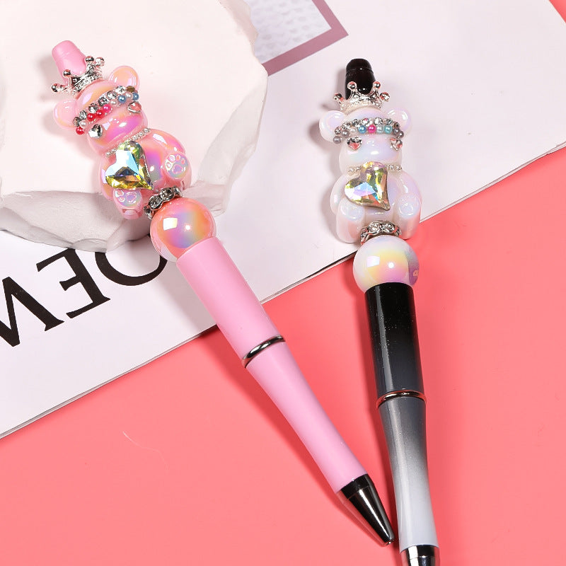 Cross-border hot sale crown bear acrylic beads violent bear through-hole beads DIY mobile phone chain beads loose beads wholesale