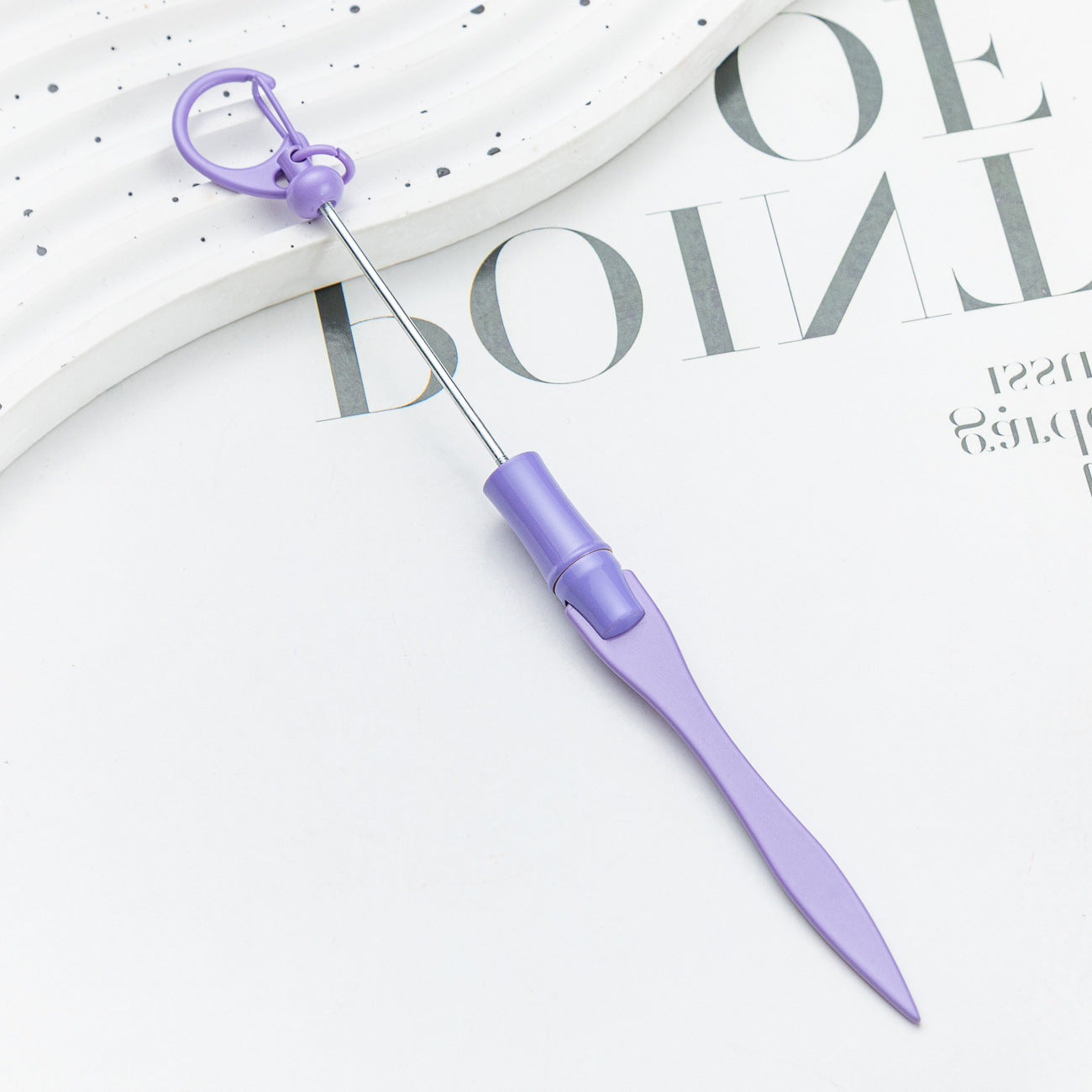 New DIY beaded letter opener multi-functional metal paper cutter keychain outdoor portable express letter opener