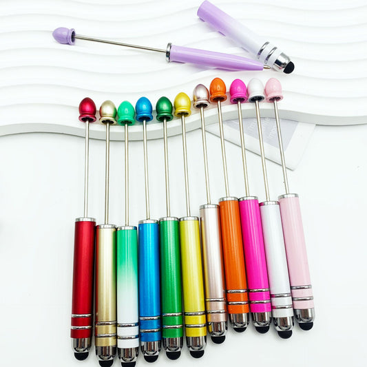 Resin touch screen bead pen plastic gradual change multi-color capacitive touch writing pen exquisite office culture multi-functional pen
