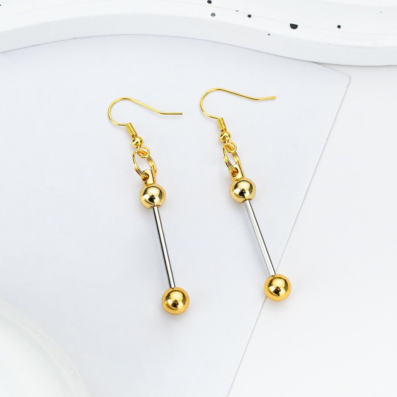 Four-color DIY beaded earrings wholesale irregular gravel beaded earrings creative simple women's handmade DIY earrings