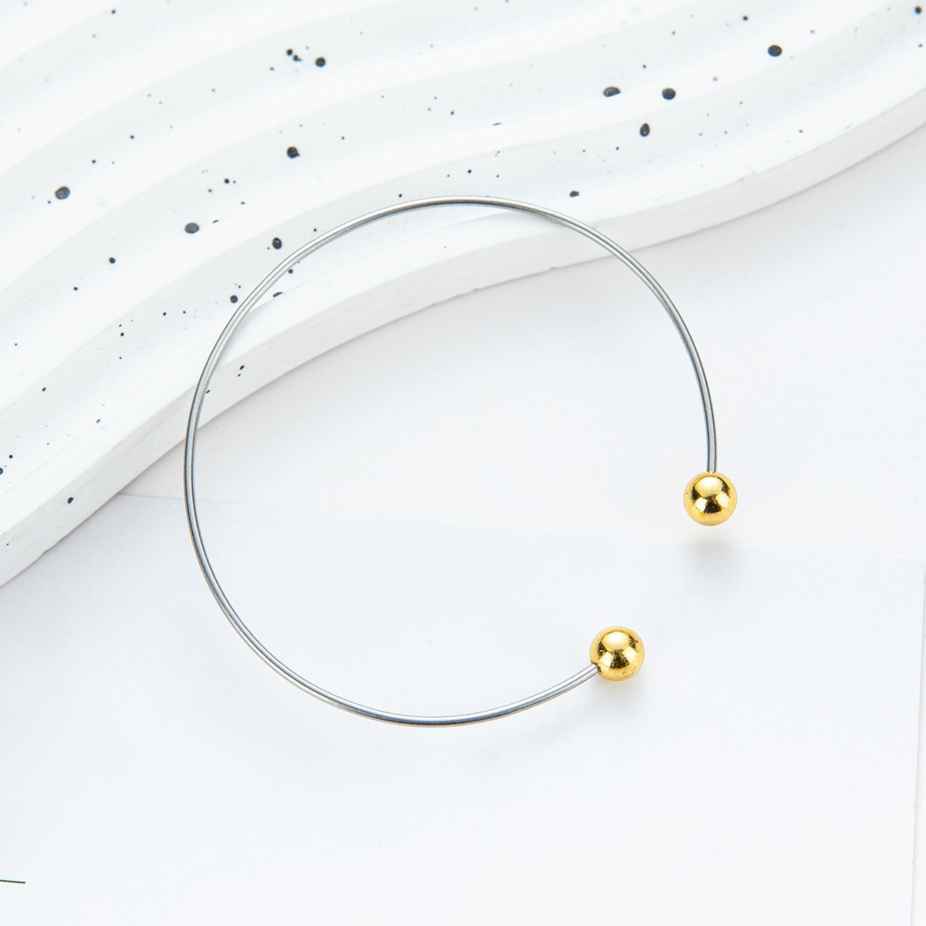 Cross-border DIY beaded bracelet handmade couple beaded bracelet bracelet C-type beveled open bracelet spot wholesale