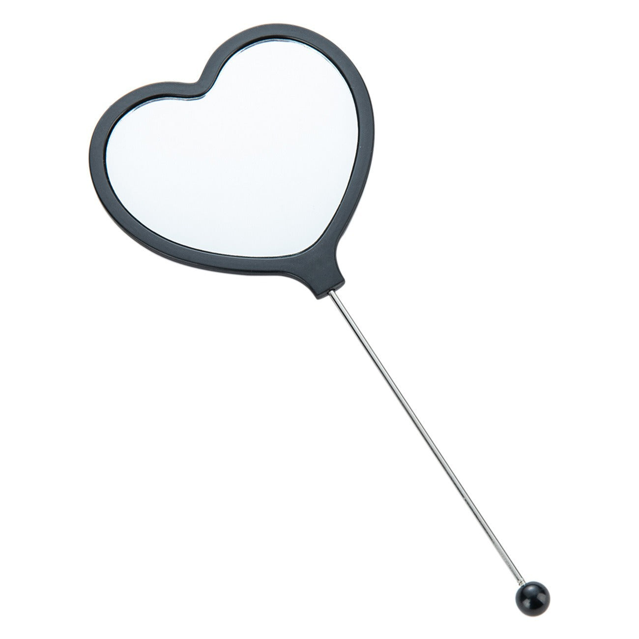 New DIY beaded handle mirror handheld makeup mirror portable single-sided vanity mirror plastic love makeup mirror