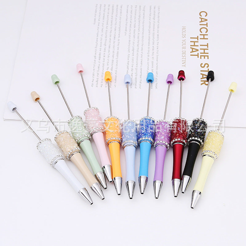 New sugar edge drill bead pen DIY pen, spot creative handmade diamond-encrusted macaron multi-color signature pen