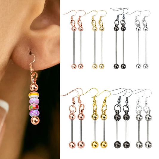 Four-color DIY beaded earrings wholesale irregular gravel beaded earrings creative simple women's handmade DIY earrings