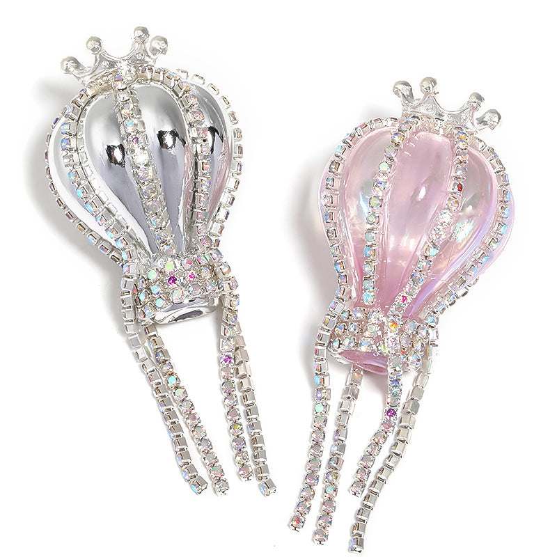 Heavy Industry Crown Hot Air Balloon Rhinestone Chain Acrylic Beads DIY Mobile Phone Chain Jewelry Accessories Beaded Loose Beads