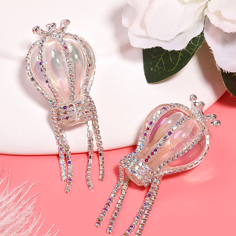 Heavy Industry Crown Hot Air Balloon Rhinestone Chain Acrylic Beads DIY Mobile Phone Chain Jewelry Accessories Beaded Loose Beads