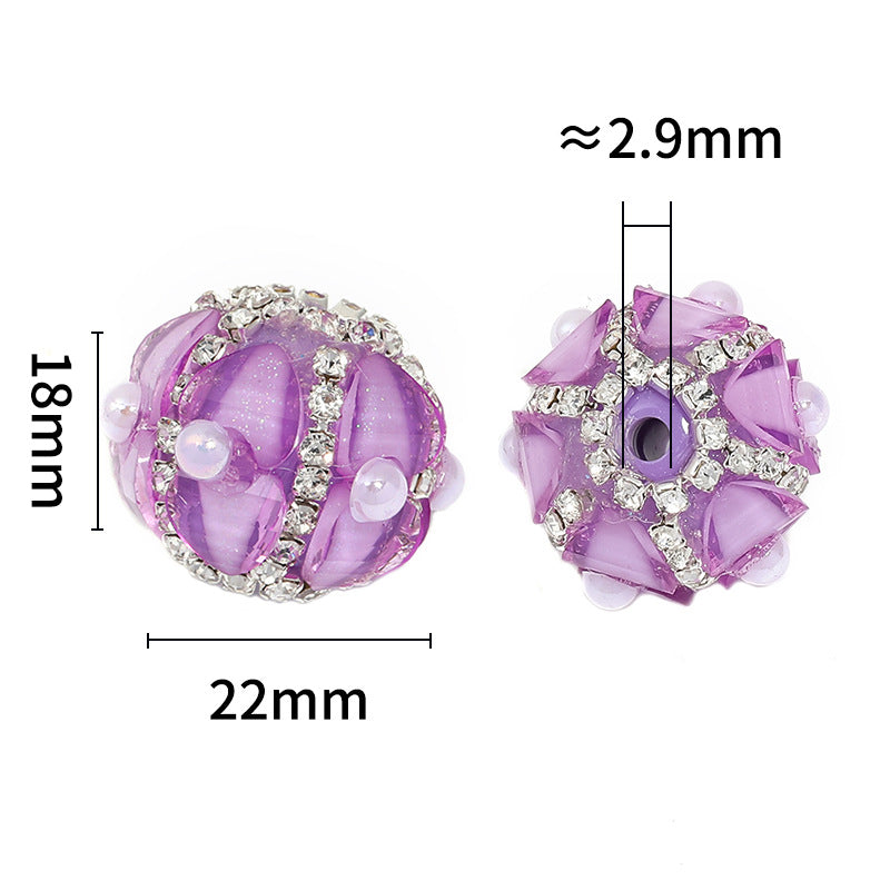 Heavy Industry Pearl Petal Diamond Ball Western Regions Princess Rhinestone Chain Bead DIY Mobile Phone Chain Bead Pen Accessories